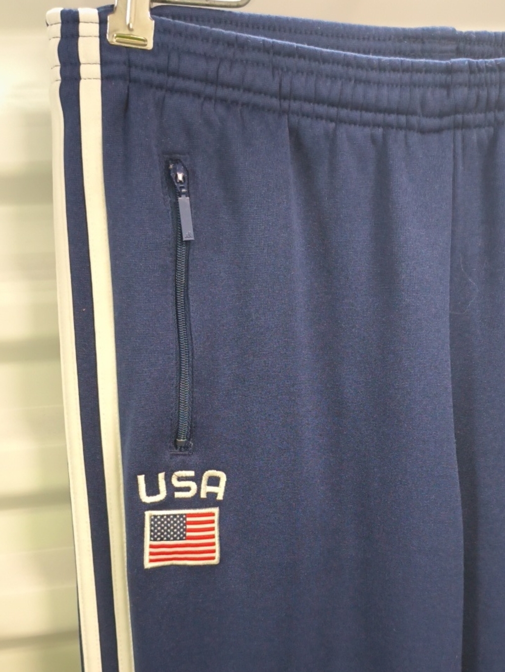 Vtg Adidas Team USA Track Jacket Full Zip Striped Pocket Athletic White+ Joggers - Picture 7 of 16